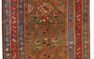 Handmade antique Persian Kurdish rug 4' x 7.6' ( 122cm