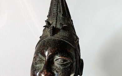 Head - African bronze - In the style of Ife - Nigeria - 50 cm