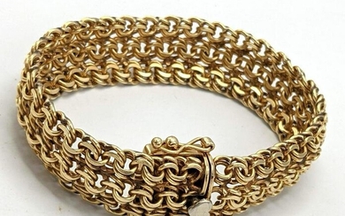 Heavy 14K Gold Woven Link Design Bracelet. 28.2 dwt.