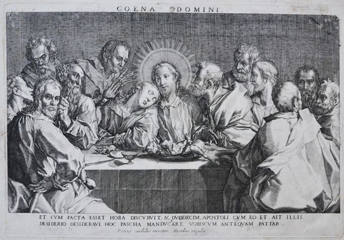 Hendrik Hondius the Elder (1573–1650) after Peter de Witte - Last Supper (Coeni domini)