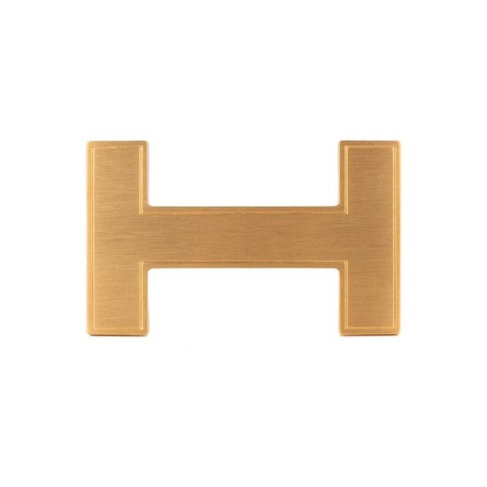 Hermès - Boucle de ceinture Constance "Quizz" en métal doré brossé (37mm) Belt