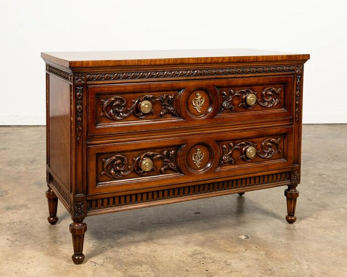 ITALIAN BAROQUE STYLE CARVED TWO-DRAWER COMMODE