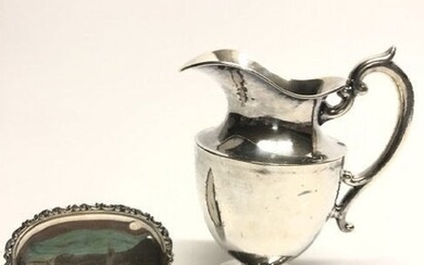 ITALIAN SILVER PITCHER and a PIN TRAY