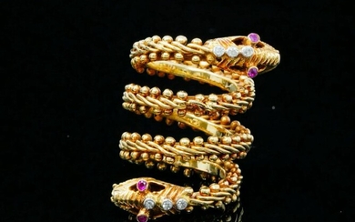 Ilias Lalaounis 18K Yellow Gold Serpent Wrap Ring