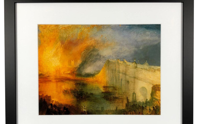 J. M. W. Turner "The Burning of the Houses of Lords & Commons Custom" Framed Photo Display