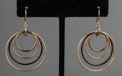Jacmel Designer 14K Multi-Color Gold Hoop Earrings