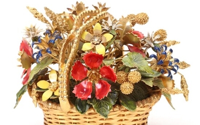 Jane Hutcheson For Gorham "Fleurs De Siecles" Gold Plated and Enameled Basket