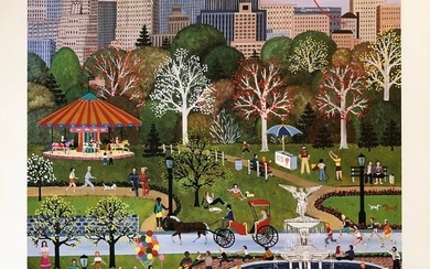 Jane Wooster Scott Signed & Numbered L/ED Lithograph Spring Time In Central Park