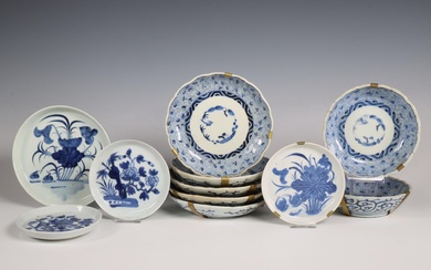 Japan, collection of blue and white dishes, 19th/ 20th century