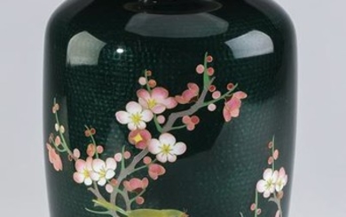 Japanese ginbari enamel baluster vase