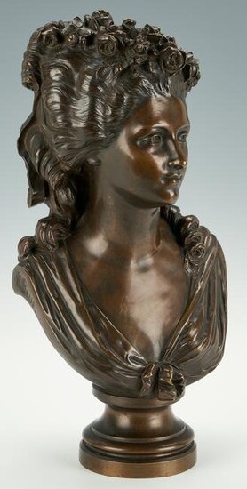 Jean Jules Salmson 19th c. Bronze Bust of a Lady