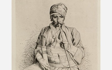 Jean-Leon Gerome "Le Fumeur Egyptien" (1868 Etching)