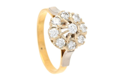 Jewellery Ring RING, 18K gold/white gold, 9 brilliant cut diamon...
