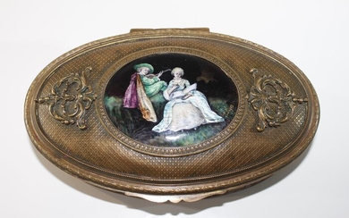 Jewellery box, Trinket box E.M. Limoges - Copper, Enamel - Late 19th century
