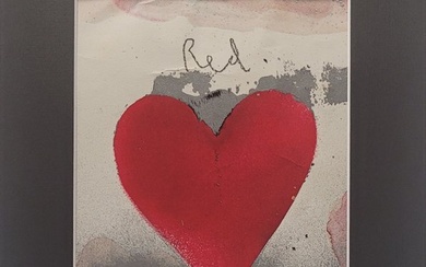Jim Dine (1935) - RED HEART - from "8 Hearts" 1970 - lithograph in passpartout - Mother'sDay Art Gift!