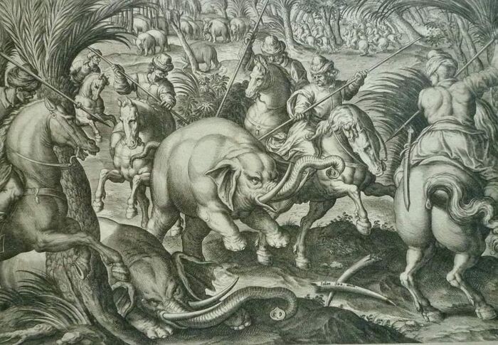 Johanes Stradamus Jan van der Straet (1523-1605) - Six gravures - Venationes Ferarum, Avium, Piscium