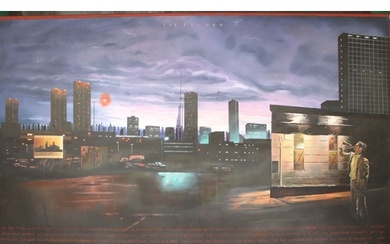 John McCann, "The Flyman" night city scene, oil painting on ...