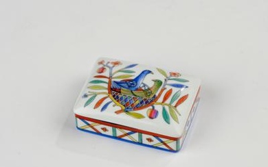 A small tabatière or cigarette case with bird’s nest, model number 7972, pattern designed by Ernst Böhm, 1925, Königliche Porzellan-Manufaktur (KPM), Berlin