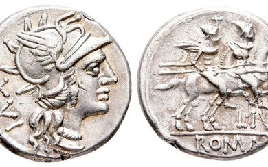 L. Julius, Rome, 141 BC. AR Denarius (19 mm, 3.75...