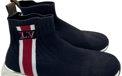LOUIS VUITTON Black Aftergame Sock Sneaker Boots, Size
