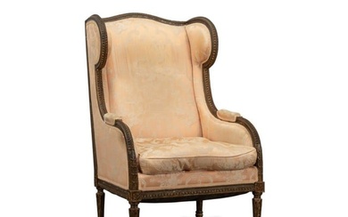 LOUIS XVI STYLE GILTWOOD CONFESSIONAL BERGERE