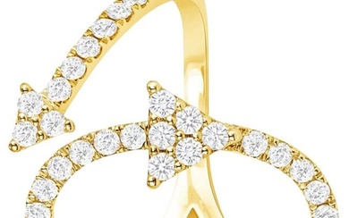 Ladies 14K Yellow Gold 0.74 CT Diamond Arrow Ring