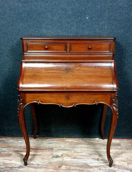 Lady's office with step - known as "chemin de fer" - Napoleon III - Mahogany - Mid 19th century