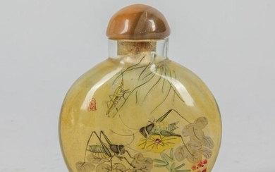 Large Chinese Inside Painting Glass Snuff Bottle
