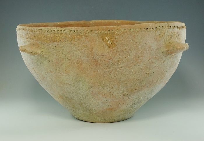 Large Prehistoric, Bronze Age TerracottaHoly Land Bowl - 130×225×0 mm