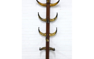 Late 19th / early 20th century cow horn hat and coat stand, ...