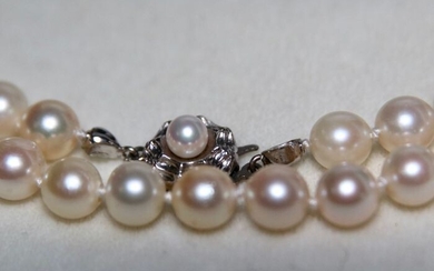 Long (75cm) Akoya pearls - Necklace Pearls - 7.2-7.4mm genuine Japanese sea/saltwater round "AA" - excellent luster