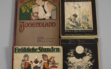 Lot de livres pour enfants quatre pièces, vers 1900 à 1930, dont Jugendland - Un...