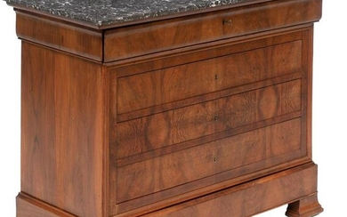 Louis Philippe Style Marble Top Chest of Drawers