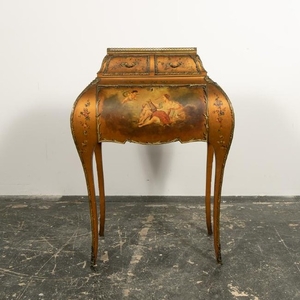 Louis XV Style Hand-Painted Ladies Desk, 20th C.