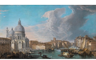 Luca Carlevaris, 1663/65 Udine – 1729/31 Venedig, BLICK ÜBER DEN CANAL GRANDE AUF DIE KIRCHE SANTA MARIA DELLA SALUTE
