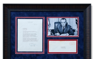 Lyndon B Johnson Signed Letter, Whitehouse Stationery Dated October 1964