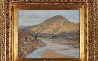 MANUEL MARIA LÚCIO - 1865-1943, "Entardecer - Serra das Monteiras - Douro - Foz do Rio Torto perto do Pinhão"