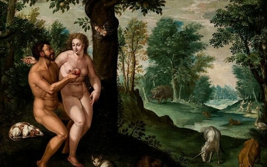 MARTEN DE VOS (1532 / 1603) "Adam and Eve in the