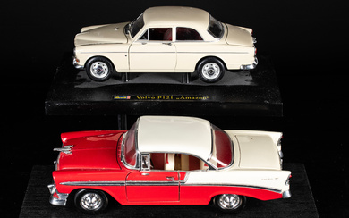 MODEL CAR, 2pcs, Chevrolet Bel Air 1956, Volvo Amazon.