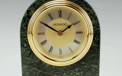 MOVADO MARBLED GREEN DESK CLOCK