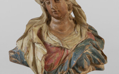Madonnina, scultura in terracotta policroma, Bologna sec. XVIII h.cm.30