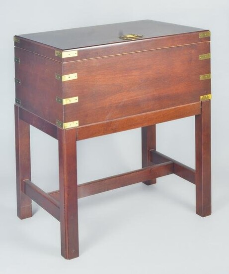 Mahogany campaign style silver chest