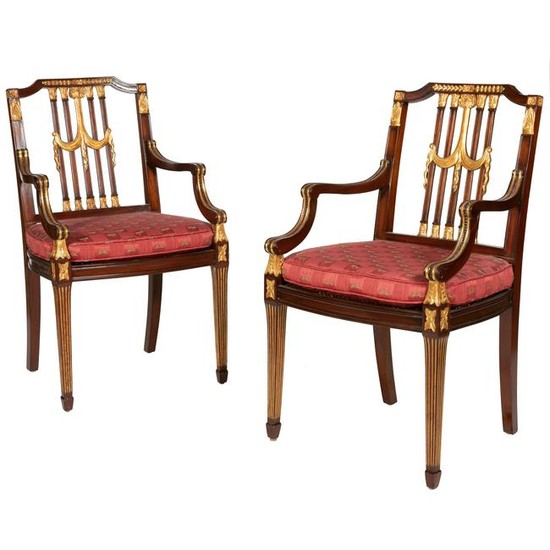 Maitland Smith - French Empire Style Arm Chairs