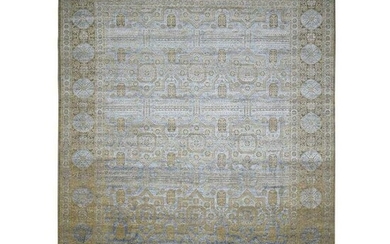 Mamluk Design Silk With Textured Wool Hand Knotted