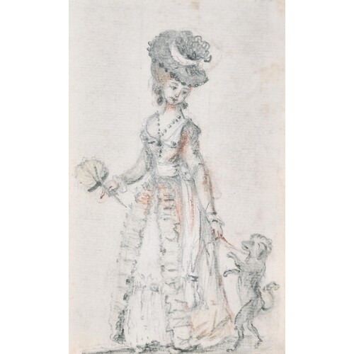 Mare-Francoise de Saint-Aubin (1753-1822) French. "Leritte a...