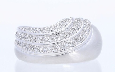 Marken Ring mit echten weißen Achtkanntschliff Diamanten / Deutschland um 1990 - 18 kt. White gold - Ring - 0.75 ct Diamond