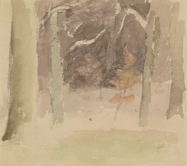 Mary Potter, British 1900-1981 - Red Tree; watercolour and pencil on paper, 15.2 x 17.3 cm (ARR) Exhibited: The New Art Centre, London, no.1675/12 (according to the label attached to the reverse of the frame)