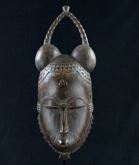 Mask - Wood - Baule - Ivory Coast - 40.5 cm