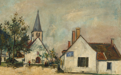 Maurice Utrillo (1883-1955), Place de l'Eglise de Touchay (Cher)