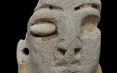 Mesopotamian limestone mask, 8 x 5 cm